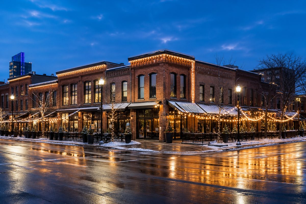Downtown Grand Rapids Restaurant Block lighting project in Grand Rapids, MI